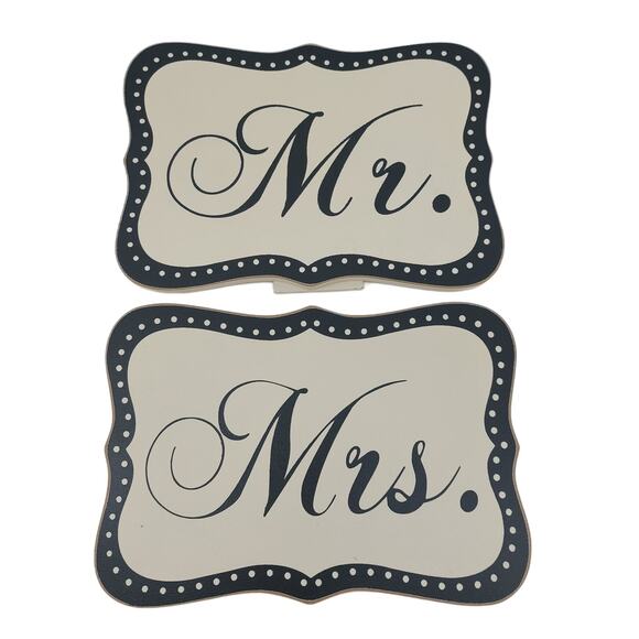 Mr. & Mrs. Signs for Wedding Black White Sweetheart Table Love Bride - Picture 1 of 8